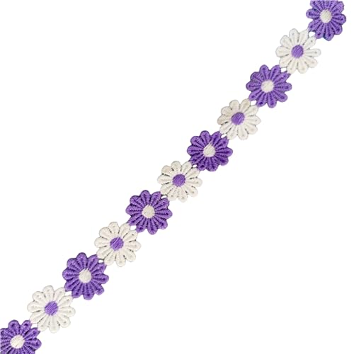 PLCPDM Spitzenband mit Blumenmuster, bestickt, für Hochzeitskleid, Kleidung, Verzierung, 13,7 m, 25 mm breit von PLCPDM