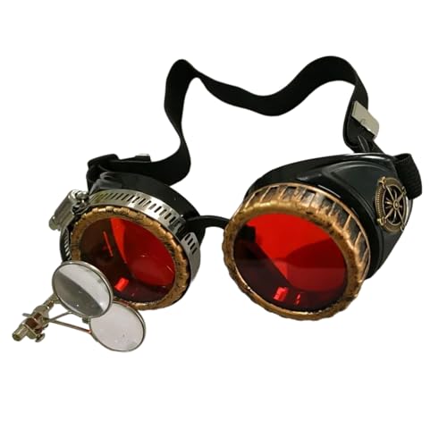 PLCPDM Sterevunk-Brille im Vintage-Stil, Schweißbrille, Halloween-Gesicht, Cyberbrille, Cosplay-Kostüm für Damen und Herren, Geschenk PLCPDM Sterevunk-Brille im Vintage-Stil, Schweißbrille, Halloween-Gesicht, Cyberbrille, Cosplay-Kostüm für Damen und Herren, Geschenk von PLCPDM
