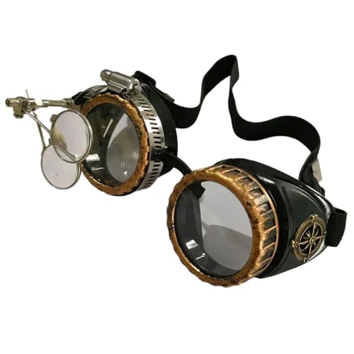 PLCPDM Sterevunk-Brille im Vintage-Stil, Schweißbrille, Halloween-Gesicht, Cyberbrille, Cosplay-Kostüm für Damen und Herren, Geschenk PLCPDM Sterevunk-Brille im Vintage-Stil, Schweißbrille, Halloween-Gesicht, Cyberbrille, Cosplay-Kostüm für Damen und Herren, Geschenk von PLCPDM