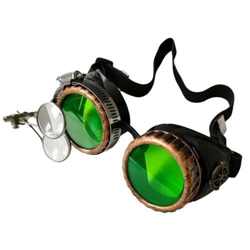 PLCPDM Sterevunk-Brille im Vintage-Stil, Schweißbrille, Halloween-Gesicht, Cyberbrille, Cosplay-Kostüm für Damen und Herren, Geschenk PLCPDM Sterevunk-Brille im Vintage-Stil, Schweißbrille, Halloween-Gesicht, Cyberbrille, Cosplay-Kostüm für Damen und Herren, Geschenk von PLCPDM