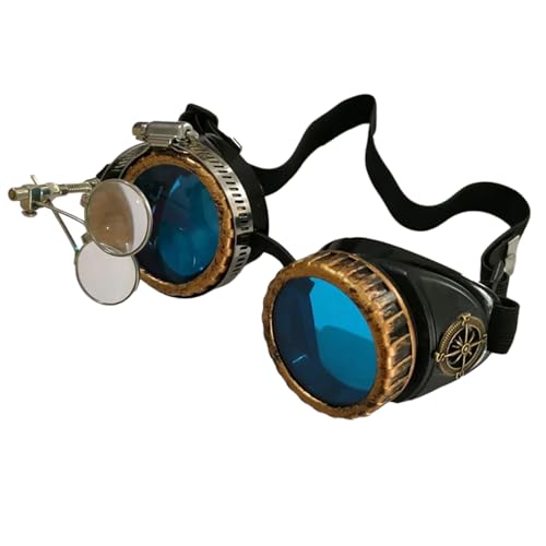 PLCPDM Sterevunk-Brille im Vintage-Stil, Schweißbrille, Halloween-Gesicht, Cyberbrille, Cosplay-Kostüm für Damen und Herren, Geschenk PLCPDM Sterevunk-Brille im Vintage-Stil, Schweißbrille, Halloween-Gesicht, Cyberbrille, Cosplay-Kostüm für Damen und Herren, Geschenk von PLCPDM