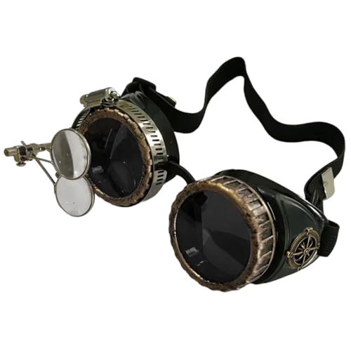 PLCPDM Sterevunk-Brille im Vintage-Stil, Schweißbrille, Halloween-Gesicht, Cyberbrille, Cosplay-Kostüm für Damen und Herren, Geschenk PLCPDM Sterevunk-Brille im Vintage-Stil, Schweißbrille, Halloween-Gesicht, Cyberbrille, Cosplay-Kostüm für Damen und Herren, Geschenk von PLCPDM