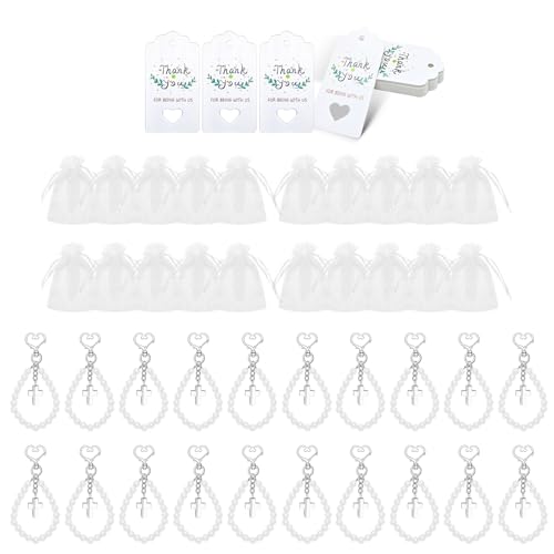 PLCPDM Taufgeschenk-Set enthält Kreuze, Schlüsselanhänger, Taschen und Karten für Babypartys und Taufgeschenke von PLCPDM