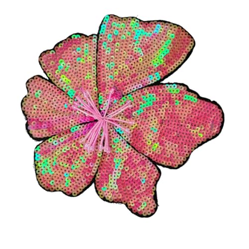 Stickerei-Stoffblumen-Aufnäher mit Pailletten für einfache Anwendung auf verschiedenen Textilien, Handwerk, Kostüm, Kleidung, Dekorationen von PLCPDM