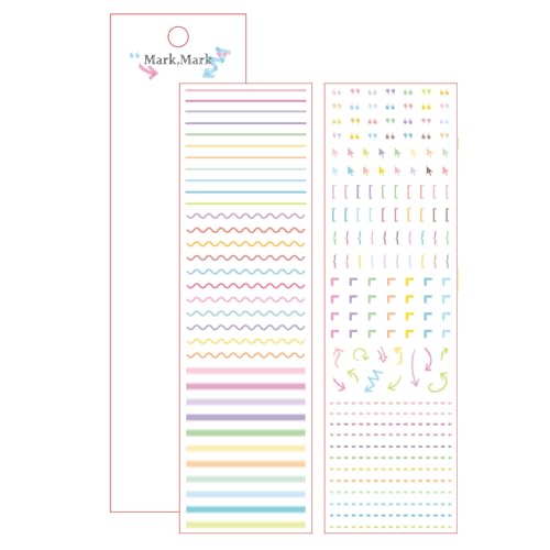 Tagebuch-Klebeband, bunt, gestanzt, PET-Aufkleber, mattes Finish, Klebeband für Scrapbooking, Tagebuch, Kalender, Planer, Verpackung, Tagebuch, Dekoration von PLCPDM