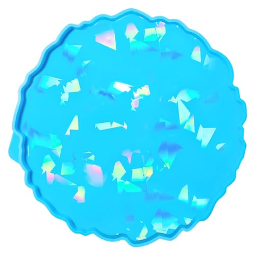 Untersetzer-Silikonformen, holografisches Licht und Schatten, rundes Tablett, Epoxidharz-Form für Epoxidharz, Gießen, Tischdekoration Untersetzer-Silikonformen, holografisches Licht und Schatten, rundes Tablett, Epoxidharz-Form für Epoxidharz, Gießen, Tischdekoration von PLCPDM
