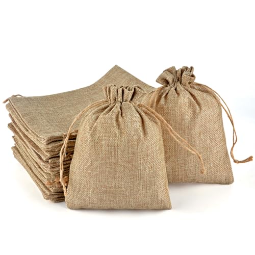 PLECUPE 20 Stück Jutesäckchen, Jutebeutel 15x20 cm, Geschenktüten, Natur Jutesäckchen Leinen Säckchen für Hochzeit Geschenktüte, Leinen Tunnelzug Säckchen Weihnachte Party Beutel, Khaki PLECUPE 20 Stück Jutesäckchen, Jutebeutel 15x20 cm, Geschenktüten, Natur Jutesäckchen Leinen Säckchen für Hochzeit Geschenktüte, Leinen Tunnelzug Säckchen Weihnachte Party Beutel, Khaki von PLECUPE