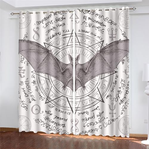 PLEETS Gardinen Fledermaus- und Charaktermuster Verdunkelungsvorhang 3D Druck Vorhänge Polyester Gardine für Schlafzimmer Kinderzimmer Wohnzimmer Dekoration 2 x B110 x H215 cm PLEETS Gardinen Fledermaus- und Charaktermuster Verdunkelungsvorhang 3D Druck Vorhänge Polyester Gardine für Schlafzimmer Kinderzimmer Wohnzimmer Dekoration 2 x B110 x H215 cm von PLEETS