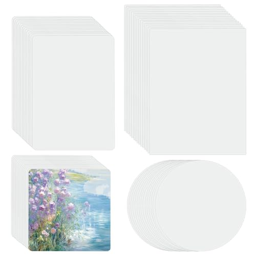 PLIGRAT 60 Blatt Aquarellpapier 4 Größen Aquarellpapier Bulk Weißes Kunstdruckpapier für Künstler Erwachsene Studenten Handwerk Öl Pastell Skizzenpapier Aquarell Malerei Papier Zeichnungszubehör von PLIGREAT