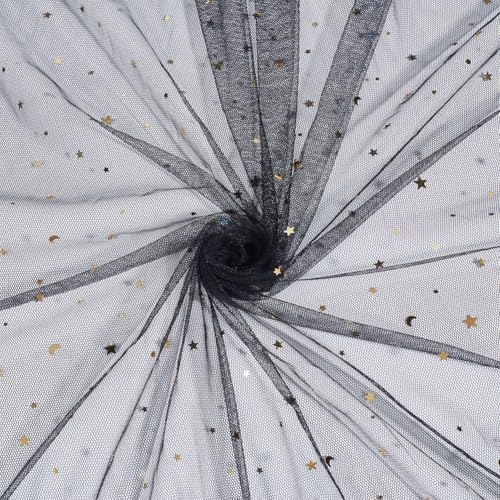 PLIGREAT 1,5 Meter Glitzer-Stickerei-Netz-Spitzenstoff, goldener Mond und Sterne, weicher Tüll-Spitzenstoff, Vintage-Hochzeit, Nähborte für Hochzeit, Kleidung, Kleider, DIY, Basteln, Party PLIGREAT 1,5 Meter Glitzer-Stickerei-Netz-Spitzenstoff, goldener Mond und Sterne, weicher Tüll-Spitzenstoff, Vintage-Hochzeit, Nähborte für Hochzeit, Kleidung, Kleider, DIY, Basteln, Party von PLIGREAT