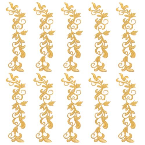 PLIGREAT 10 Stück Bestickte Aufnäher Mit Metallischen Blättern Zum Aufbügeln Kunststickerei Goldene Aufnäher DIY Nähen Basteln Für Hochzeit Ballkleid Kleidungszubehör Schneiderbedarf PLIGREAT 10 Stück Bestickte Aufnäher Mit Metallischen Blättern Zum Aufbügeln Kunststickerei Goldene Aufnäher DIY Nähen Basteln Für Hochzeit Ballkleid Kleidungszubehör Schneiderbedarf von PLIGREAT