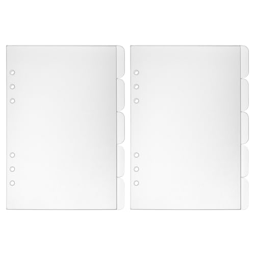 PLIGREAT 10 Stück Ordnerteiler Mit Registerkarten A5 Klar Acryl Flyleaf Notebook Teiler 6 Löcher Seite Binder Für Büro Hause Schule von PLIGREAT