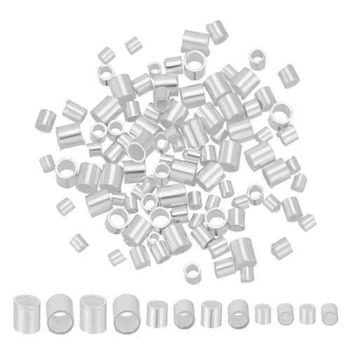 PLIGREAT 105 Stück 925 Crimpperlen Aus Sterlingsilber. 1.2/1.5/2mm Crimp End Abstandshalterperle Winzige Crimp Abstandshalterröhrchen Für Die Schmuckherstellung DIY Armbänder Halsketten Basteln PLIGREAT 105 Stück 925 Crimpperlen Aus Sterlingsilber. 1.2/1.5/2mm Crimp End Abstandshalterperle Winzige Crimp Abstandshalterröhrchen Für Die Schmuckherstellung DIY Armbänder Halsketten Basteln von PLIGREAT