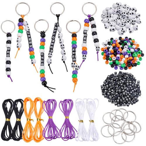 PLIGREAT 1112 Stück Halloween Perlen Schlüsselanhänger Set DIY Herstellung Handwerk Verstellbare Alphabet Perle Dekorativer Schlüsselring Für Party DIY PLIGREAT 1112 Stück Halloween Perlen Schlüsselanhänger Set DIY Herstellung Handwerk Verstellbare Alphabet Perle Dekorativer Schlüsselring Für Party DIY von PLIGREAT