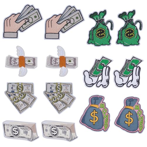 PLIGREAT 14 Stück Bestickte Aufnäher Zum Aufbügeln In 7 Stilen Lustiges Geldsymbol Zum Aufnähen Kreativer Dollar Kleidungsaufnäher Für Jacken Jeans Kleider Mützen Taschen DIY Nähen Basteln Dekor PLIGREAT 14 Stück Bestickte Aufnäher Zum Aufbügeln In 7 Stilen Lustiges Geldsymbol Zum Aufnähen Kreativer Dollar Kleidungsaufnäher Für Jacken Jeans Kleider Mützen Taschen DIY Nähen Basteln Dekor von PLIGREAT