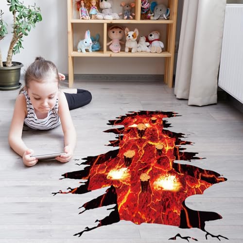PLIGREAT 2 Blätter 3D flammende Wandtattoos rote Boden Lave Wandaufkleber Durchbruch Raum Wanddekoration Aufkleber abnehmbare Wanddekoration für Spielzimmer Schlafzimmer Wohnzimmer Kindergarten Schule PLIGREAT 2 Blätter 3D flammende Wandtattoos rote Boden Lave Wandaufkleber Durchbruch Raum Wanddekoration Aufkleber abnehmbare Wanddekoration für Spielzimmer Schlafzimmer Wohnzimmer Kindergarten Schule von PLIGREAT