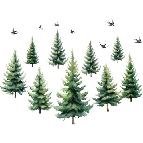 PLIGREAT 2 Blätter Aquarell Kiefer Wald Wandaufkleber Peel and Stick Wandtattoo Grün Baum Wandmalereien für Kinderzimmer Schlafzimmer Wohnzimmer Wanddeko Große Größe DIY Dekorative Zuhause Aufkleber PLIGREAT 2 Blätter Aquarell Kiefer Wald Wandaufkleber Peel and Stick Wandtattoo Grün Baum Wandmalereien für Kinderzimmer Schlafzimmer Wohnzimmer Wanddeko Große Größe DIY Dekorative Zuhause Aufkleber von PLIGREAT