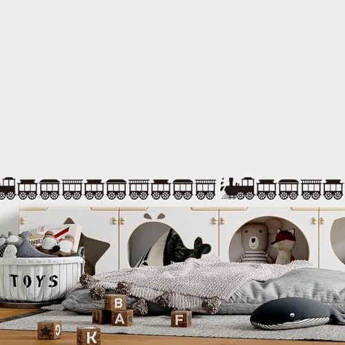 PLIGREAT 2 Blätter Cartoon Zug Wandaufkleber schwarze Silhouette Aufkleber für Kinderzimmer Schlafzimmer abnehmbare Peel and Stick Wanddekoration für Home Fenster Innendekoration von PLIGREAT