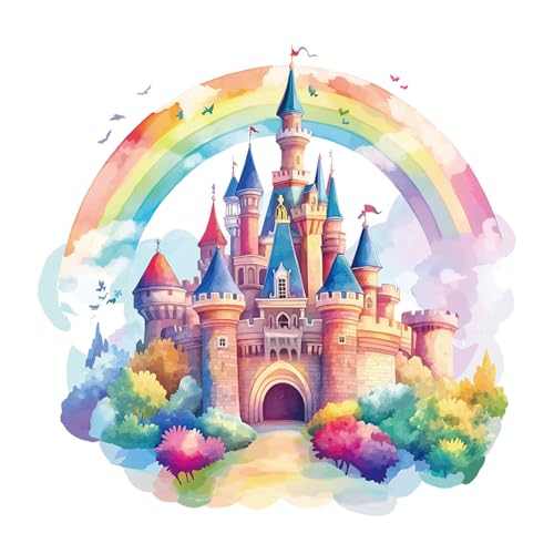 PLIGREAT 2 Blätter Regenbogen Schloss Wandaufkleber, bunte Märchenprinzessin Wandtattoos abnehmbare Fantasy Schloss Wandtattoo für Schlafzimmer Kinderzimmer Wohnzimmer PLIGREAT 2 Blätter Regenbogen Schloss Wandaufkleber, bunte Märchenprinzessin Wandtattoos abnehmbare Fantasy Schloss Wandtattoo für Schlafzimmer Kinderzimmer Wohnzimmer von PLIGREAT