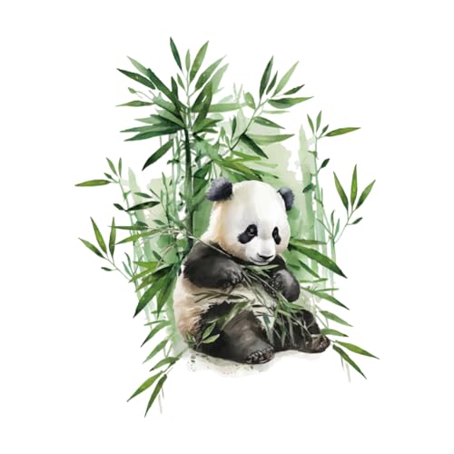 PLIGREAT 2 Blatt Panda Wandaufkleber Peel and Stick Wandtattoos Aquarell Bambus Tier Wandaufkleber für Kinderzimmer Schlafzimmer Schrank Dekor große Größe Aquarell Wandaufkleber DIY Indoor Art Decor von PLIGREAT