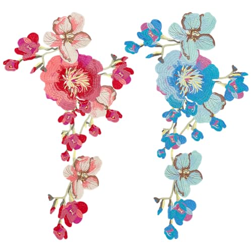 PLIGREAT 2 Farben Pfingstrose Blume Patch Applikation Blau und Rot Blumen bestickt Aufnäher für DIY Handwerk Ballkleider Kleidung Dekorative Spitze Band Stoff Applikationen PLIGREAT 2 Farben Pfingstrose Blume Patch Applikation Blau und Rot Blumen bestickt Aufnäher für DIY Handwerk Ballkleider Kleidung Dekorative Spitze Band Stoff Applikationen von PLIGREAT