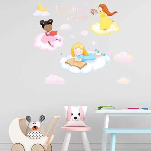 PLIGREAT 2 Stück Niedlicher Lesen Ecke Wandtattoo für Kinderzimmer Das kleine Mädchen in den Wolken Wandbilder Aufkleber für Schlafzimmer Spielzimmer DIY Großes Format Wanddekoration PLIGREAT 2 Stück Niedlicher Lesen Ecke Wandtattoo für Kinderzimmer Das kleine Mädchen in den Wolken Wandbilder Aufkleber für Schlafzimmer Spielzimmer DIY Großes Format Wanddekoration von PLIGREAT