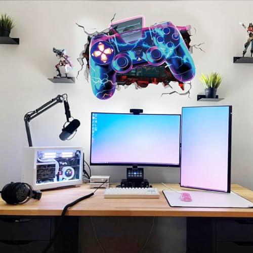 PLIGREAT 2 Stücke 3D Spiel Wandaufkleber Gamer Controller Wandtattoos für Teen Boys Zimmer Spielzimmer Videospiel Tapete Abnehmbare Wandtattoo für Spielzimmer Schlafzimmer Kinderzimmer Wandbilder PLIGREAT 2 Stücke 3D Spiel Wandaufkleber Gamer Controller Wandtattoos für Teen Boys Zimmer Spielzimmer Videospiel Tapete Abnehmbare Wandtattoo für Spielzimmer Schlafzimmer Kinderzimmer Wandbilder von PLIGREAT