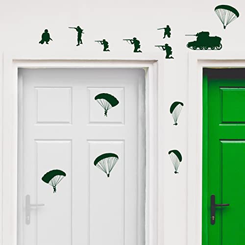 PLIGREAT 20 Stück Jungenzimmer Kühl Airborne-Soldaten Wandaufkleber Fallschirme Panzer Soldaten Wandtattoos für Wohnzimmer Spielzimmer DIY Wanddeko, 98 x 40 cm PLIGREAT 20 Stück Jungenzimmer Kühl Airborne-Soldaten Wandaufkleber Fallschirme Panzer Soldaten Wandtattoos für Wohnzimmer Spielzimmer DIY Wanddeko, 98 x 40 cm von PLIGREAT
