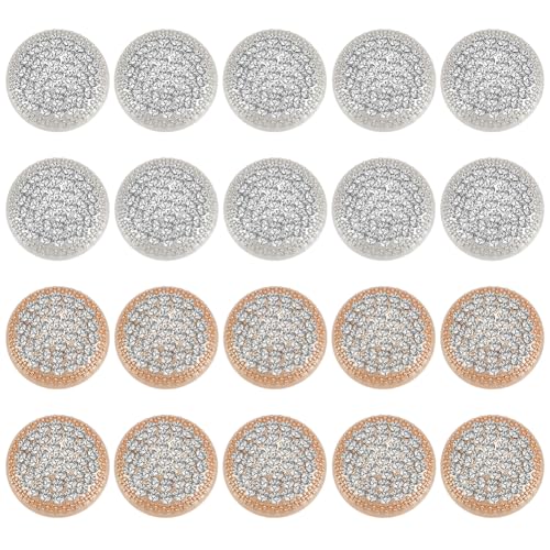 PLIGREAT 20 Stück Runde Metall Strassknöpfe. 25mm Große Goldene Und Weiße Knöpfe Vintage Knöpfe Zum Aufnähen Verzierungen Für Kleidung Pullover Mantel Anzug DIY Nähzubehör Für Brautkleider PLIGREAT 20 Stück Runde Metall Strassknöpfe. 25mm Große Goldene Und Weiße Knöpfe Vintage Knöpfe Zum Aufnähen Verzierungen Für Kleidung Pullover Mantel Anzug DIY Nähzubehör Für Brautkleider von PLIGREAT