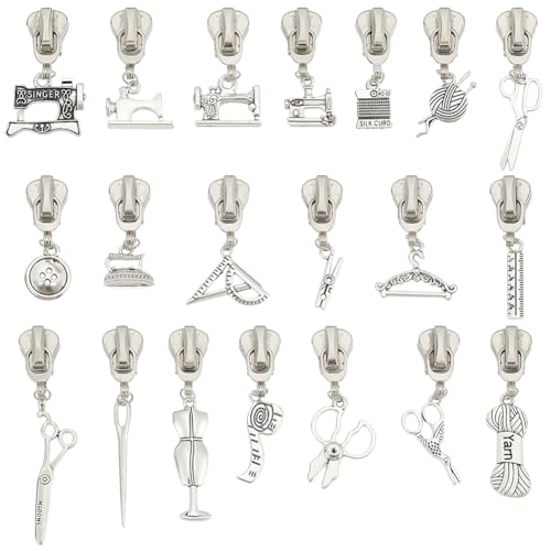 PLIGREAT 20 Stücke Schneiderwerkzeug Anhänger Reißverschluss Züge für Nylon Coil Reißverschluss Reparatursatz Silber Reißverschluss Ersatzsatz für Jackentasche Schneiderei Shop PLIGREAT 20 Stücke Schneiderwerkzeug Anhänger Reißverschluss Züge für Nylon Coil Reißverschluss Reparatursatz Silber Reißverschluss Ersatzsatz für Jackentasche Schneiderei Shop von PLIGREAT