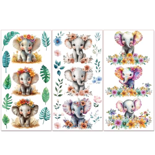 PLIGREAT 3 Blätter reiben auf Transfers für Möbel Aquarell Baby Elefant reiben auf Aufkleber für Holz Kommoden Kleiderschrank Schublade Schrank Keramik Scrapbooking Kunsthandwerk dekorative PLIGREAT 3 Blätter reiben auf Transfers für Möbel Aquarell Baby Elefant reiben auf Aufkleber für Holz Kommoden Kleiderschrank Schublade Schrank Keramik Scrapbooking Kunsthandwerk dekorative von PLIGREAT