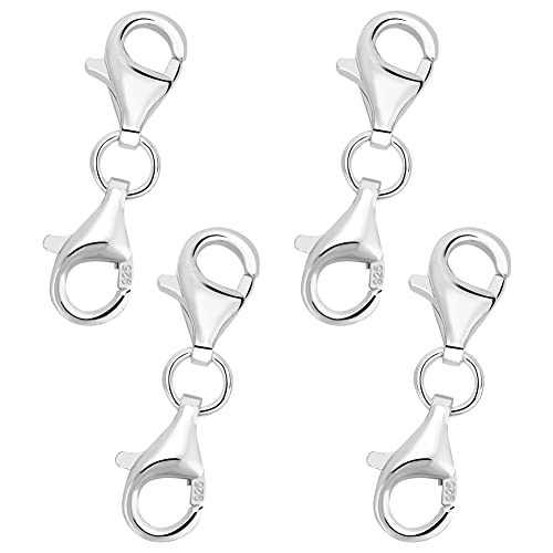 PLIGREAT 4 Stück 925 Sterling Silber Doppelt Karabinerverschluss Schmuckverschlüsse Classic Double End Design Armband Extender Double Claw Connector für DIY-Schmuck Machen PLIGREAT 4 Stück 925 Sterling Silber Doppelt Karabinerverschluss Schmuckverschlüsse Classic Double End Design Armband Extender Double Claw Connector für DIY-Schmuck Machen von PLIGREAT