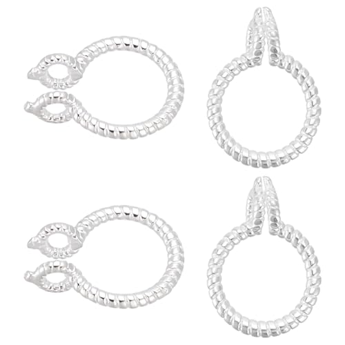 PLIGREAT 4 Stück 925 Sterling Silber Schmuck Findings für Donut-Form Anhänger 8 mm Doppelloch Runde offene Ringe Snap 1,5 mm Innendurchmesser Ring Dekorative Artikel Verbindungszubehör für Armband PLIGREAT 4 Stück 925 Sterling Silber Schmuck Findings für Donut-Form Anhänger 8 mm Doppelloch Runde offene Ringe Snap 1,5 mm Innendurchmesser Ring Dekorative Artikel Verbindungszubehör für Armband von PLIGREAT