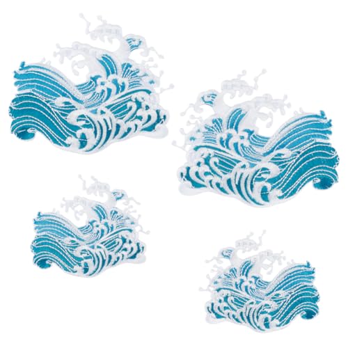 PLIGREAT 4 Stück Bestickter Aufnäher Zum Aufbügeln Mit Ozeanwellen Dekorative Applikation Mit Blauem Meeresgewebe Zum Aufnähen Reparaturflicken Für Kleidung Kleider Hüte Bastelarbeiten Nähen PLIGREAT 4 Stück Bestickter Aufnäher Zum Aufbügeln Mit Ozeanwellen Dekorative Applikation Mit Blauem Meeresgewebe Zum Aufnähen Reparaturflicken Für Kleidung Kleider Hüte Bastelarbeiten Nähen von PLIGREAT