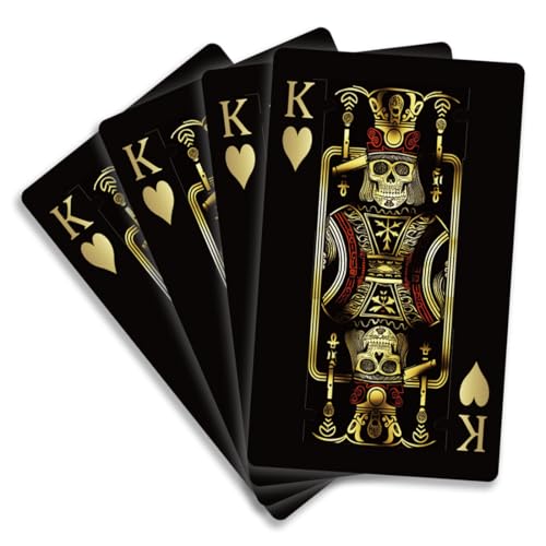 PLIGREAT 4 Stück Kreditkarten Skin Aufkleber Halloween Skull Poker Card Skin Cover Kratzfest Abnehmbare Debitkarte Aufkleber Schlanke wasserdichte Anti-Falten-Vinyl-Aufkleber für die Kartendekoration von PLIGREAT