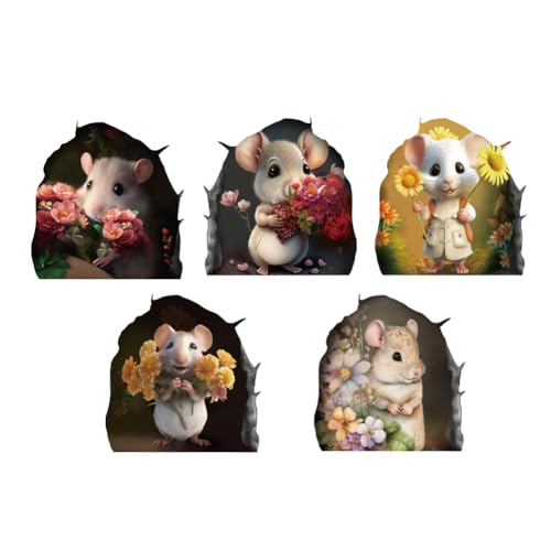 PLIGREAT 5 Stück 3D niedliche Mauseloch Blumen Wandaufkleber für Kinderzimmer Schlafzimmer Bauernhaus Wohnzimmer Spielzimmer Abnehmbare Vinyl Wandaufkleber Wand Ecke Dekoration PLIGREAT 5 Stück 3D niedliche Mauseloch Blumen Wandaufkleber für Kinderzimmer Schlafzimmer Bauernhaus Wohnzimmer Spielzimmer Abnehmbare Vinyl Wandaufkleber Wand Ecke Dekoration von PLIGREAT