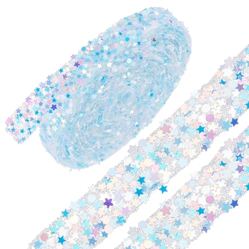 PLIGREAT 5 m Selbstklebender Strass Diamant Aufkleber 15mm Breites Seeblaues Pailletten Stern Kristallband Aufkleber Multifunktionales Edelsteinband Für Kleidung Telefon Tasse DIY Bastelarbeiten PLIGREAT 5 m Selbstklebender Strass Diamant Aufkleber 15mm Breites Seeblaues Pailletten Stern Kristallband Aufkleber Multifunktionales Edelsteinband Für Kleidung Telefon Tasse DIY Bastelarbeiten von PLIGREAT
