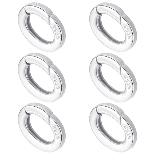 PLIGREAT 6 Stück 925 Sterling Silber Oval Anhänger Verschluss Frühling Bügel Verschluss Halskette Verschlüsse und Verschlüsse Ringe Verbinder für Halskette Enhancer Schmuckherstellung PLIGREAT 6 Stück 925 Sterling Silber Oval Anhänger Verschluss Frühling Bügel Verschluss Halskette Verschlüsse und Verschlüsse Ringe Verbinder für Halskette Enhancer Schmuckherstellung von PLIGREAT