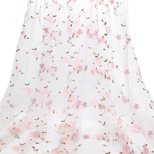 PLIGREAT 6 Yards Blumenstickerei Netz Spitzenstoff Rosa Floraler Weicher Tüll Spitzenstoff Französischer Spitzenbesatz Zum Nähen Für Hochzeitskleidung Kleider DIY Basteln Party Heimdekoration PLIGREAT 6 Yards Blumenstickerei Netz Spitzenstoff Rosa Floraler Weicher Tüll Spitzenstoff Französischer Spitzenbesatz Zum Nähen Für Hochzeitskleidung Kleider DIY Basteln Party Heimdekoration von PLIGREAT