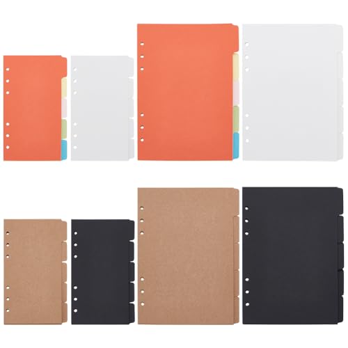 PLIGREAT 8-Set Papier-Indexblätter mit Markierungen. Enthält 4 Stück A5-Ringbuchunterteilungen, A6-Ringbuch-Einfügungseinlagen. Papier-Indexblätter für 6-Loch-Ringbinder PLIGREAT 8-Set Papier-Indexblätter mit Markierungen. Enthält 4 Stück A5-Ringbuchunterteilungen, A6-Ringbuch-Einfügungseinlagen. Papier-Indexblätter für 6-Loch-Ringbinder von PLIGREAT