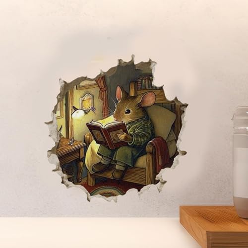 PLIGREAT 8 Stück 3D Lesemaus Wandtattoo, niedliche schlafende Maus Loch Wandaufkleber abnehmbare Vinyl Peel and Stick Wanddekoration für Kinder Zimmer Kinderzimmer Badezimmer Küche Home Dekoration PLIGREAT 8 Stück 3D Lesemaus Wandtattoo, niedliche schlafende Maus Loch Wandaufkleber abnehmbare Vinyl Peel and Stick Wanddekoration für Kinder Zimmer Kinderzimmer Badezimmer Küche Home Dekoration von PLIGREAT