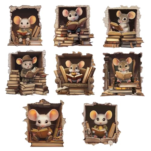 PLIGREAT 8 Stück 3D Maus Loch Wandtattoos, niedliche Lesemaus Wandaufkleber abnehmbare Vinyl Peel and Stick Wandtattoo für Kinderzimmer Kinderzimmer Badezimmer Küche Haus Wand Ecke Dekoration PLIGREAT 8 Stück 3D Maus Loch Wandtattoos, niedliche Lesemaus Wandaufkleber abnehmbare Vinyl Peel and Stick Wandtattoo für Kinderzimmer Kinderzimmer Badezimmer Küche Haus Wand Ecke Dekoration von PLIGREAT