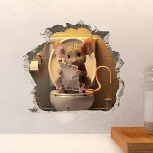 PLIGREAT 8 Stück 3D süße Toilette Maus Loch Wandaufkleber, abnehmbare Vinyl Peel und Stick Wandtattoos für Kinderzimmer Schlafzimmer Bauernhaus Wohnzimmer Spielzimmer Wand Ecke Dekoration PLIGREAT 8 Stück 3D süße Toilette Maus Loch Wandaufkleber, abnehmbare Vinyl Peel und Stick Wandtattoos für Kinderzimmer Schlafzimmer Bauernhaus Wohnzimmer Spielzimmer Wand Ecke Dekoration von PLIGREAT