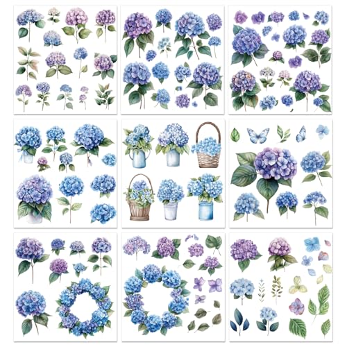 PLIGREAT 9 Blatt Vintage Rubbelbilder Zum Basteln Transferaufkleber Für Möbel Mit Hortensien Aquarell Blumen Pflanzen Zum Aufkleben Für Holz Kommoden Glas Porzellan DIY Heimdekoration 15x15cm PLIGREAT 9 Blatt Vintage Rubbelbilder Zum Basteln Transferaufkleber Für Möbel Mit Hortensien Aquarell Blumen Pflanzen Zum Aufkleben Für Holz Kommoden Glas Porzellan DIY Heimdekoration 15x15cm von PLIGREAT