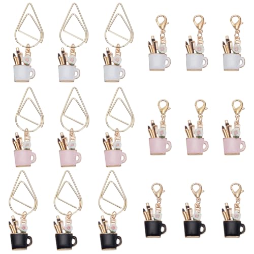 PLIGREAT 9 Stück Legierung Büroklammern mit 9 Stück Emaille Stift Charms Niedliche Anhänger Lesezeichen Gemischte Papierklammern für die Organisation von Dokumenten Sammelalben Büro Schulbedarf PLIGREAT 9 Stück Legierung Büroklammern mit 9 Stück Emaille Stift Charms Niedliche Anhänger Lesezeichen Gemischte Papierklammern für die Organisation von Dokumenten Sammelalben Büro Schulbedarf von PLIGREAT