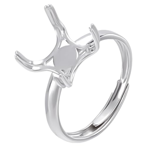 PLIGREAT 925 Sterling Silber Krallenring Rohling Verstellbare Ringbasen Mit 4 Kralle Für Die Unregelmäßige Cabochon Montage Blanke Fingerring Edelsteinfassung DIY Schmuckherstellung PLIGREAT 925 Sterling Silber Krallenring Rohling Verstellbare Ringbasen Mit 4 Kralle Für Die Unregelmäßige Cabochon Montage Blanke Fingerring Edelsteinfassung DIY Schmuckherstellung von PLIGREAT