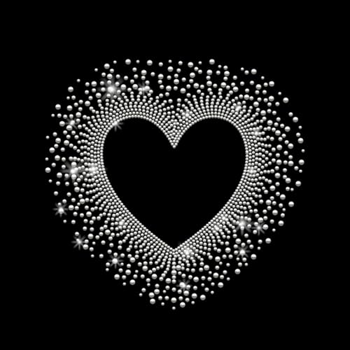 PLIGREAT Bling Herz Strass Aufbügel Aufnäher hohles Herz Bling Strass Aufbügel Transfers für Bekleidung Jacke Jeans Hut Hotfix Transfer Strass Aufnäher Frauen Männer T-Shirt DIY Verzierung von PLIGREAT
