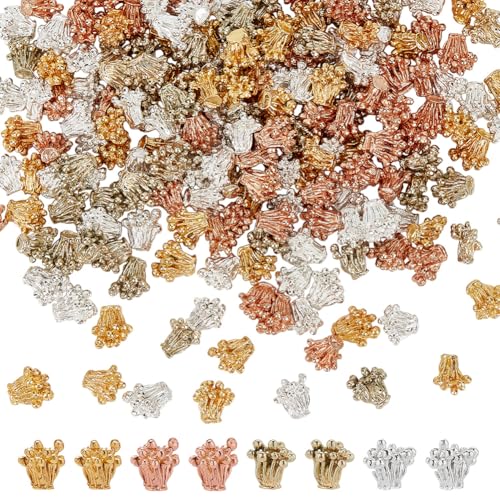 PLIGREAT Blütenstempelformen, 6,5 x 6,8 mm, Legierung, 4 Farben, Staubblätter für Schmuckherstellung, Blütenverbindung, Basteln, Perlenkappen, Zubehör für Bastelarbeiten, 160 Stück PLIGREAT Blütenstempelformen, 6,5 x 6,8 mm, Legierung, 4 Farben, Staubblätter für Schmuckherstellung, Blütenverbindung, Basteln, Perlenkappen, Zubehör für Bastelarbeiten, 160 Stück von PLIGREAT