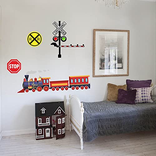 PLIGREAT Bunte Zug Wandtattoo Abnehmbare Eisenbahn Überqueren Zeichen Wandtattoos Cool Trainhead Wandtattoos Für Jungen Schlafzimmer Spielzimmer Kinderzimmer Cartoon Zug Spiel Theme Aufkleber PLIGREAT Bunte Zug Wandtattoo Abnehmbare Eisenbahn Überqueren Zeichen Wandtattoos Cool Trainhead Wandtattoos Für Jungen Schlafzimmer Spielzimmer Kinderzimmer Cartoon Zug Spiel Theme Aufkleber von PLIGREAT