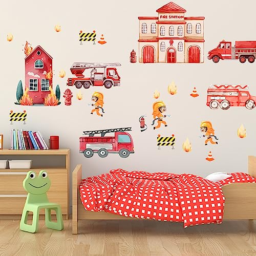 PLIGREAT Coole Feuerwehrauto Wandaufkleber Karikatur Gebäude Feuerwehrmann Thema Wandtattoo für Kinderzimmer Spielzimmer Kindertagesstätte Dekor Großformat Jungenzimmer Geburtstagsgeschenk PLIGREAT Coole Feuerwehrauto Wandaufkleber Karikatur Gebäude Feuerwehrmann Thema Wandtattoo für Kinderzimmer Spielzimmer Kindertagesstätte Dekor Großformat Jungenzimmer Geburtstagsgeschenk von PLIGREAT
